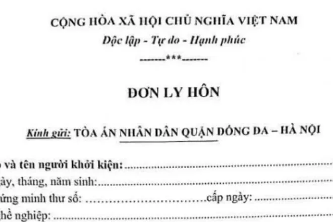 cách viết đơn xin ly hôn