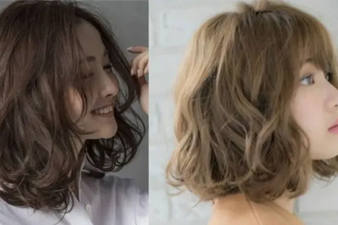 Tóc ngắn xoăn mái thưa