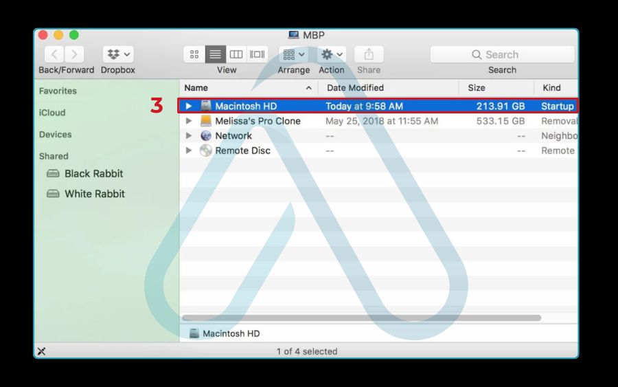 Choose Macintosh HD