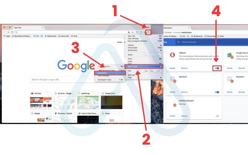 Disabling the ad blocker extension Disabling the ad blocker extension
