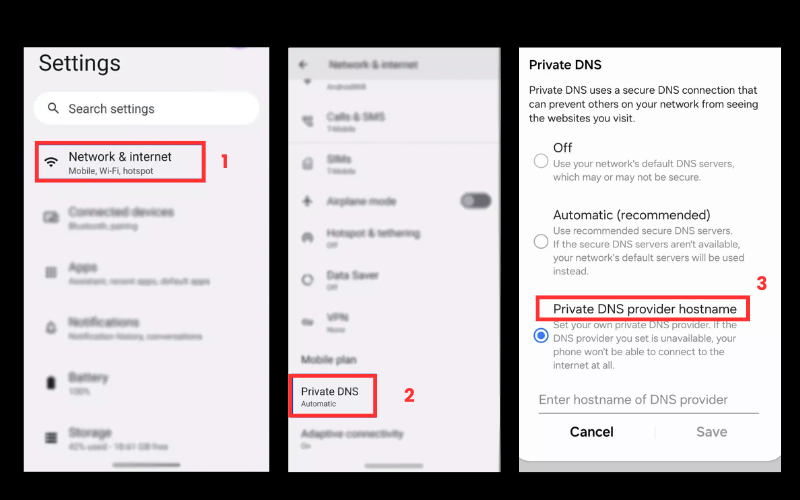 How to set up private DNS on Android