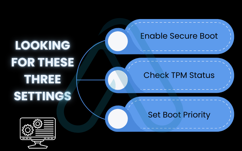 Looking for these three settings Looking for these three settings