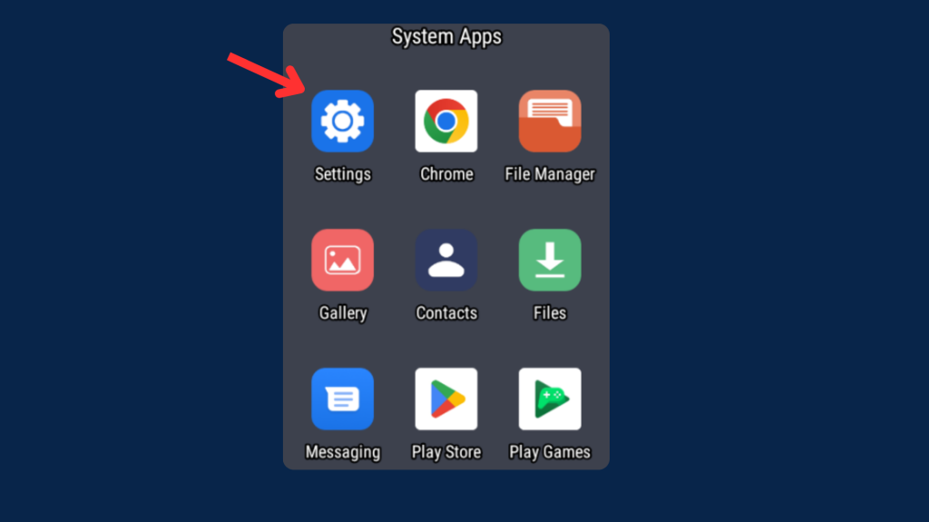 Open settings