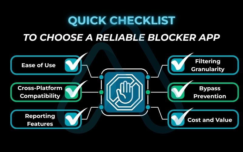 Quick checklist to choose a reliable blocker app