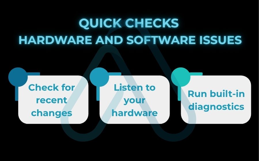 Quick checks hardware and software issues