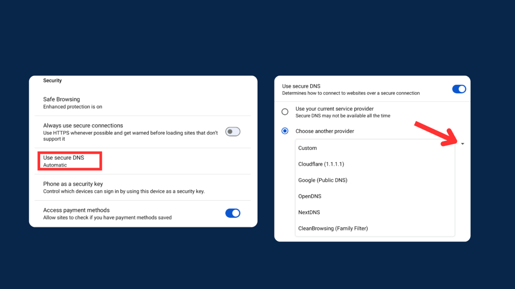 Secure DNS on Chrome