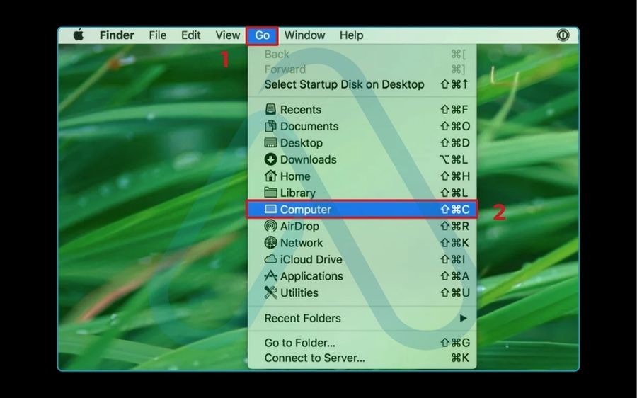 Select Go and then click Computer