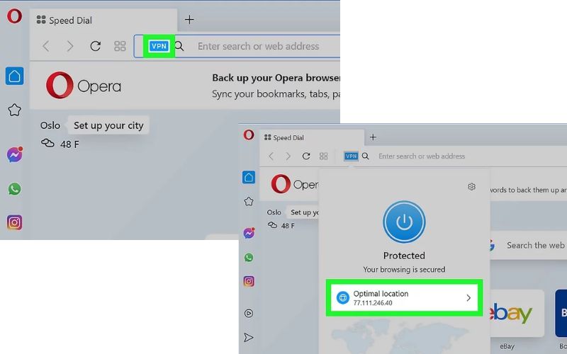 Selecting your virtual location Selecting your virtual location