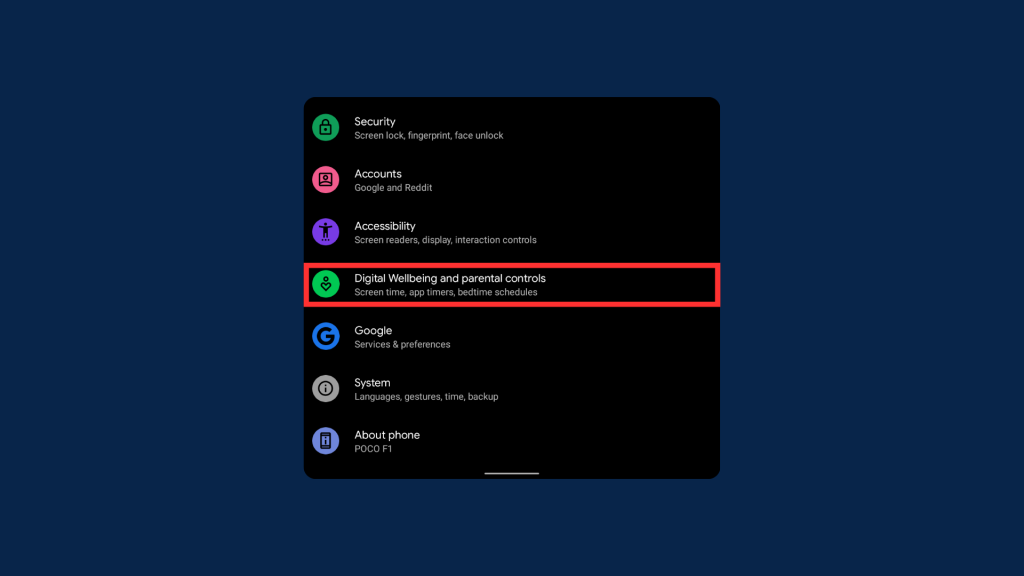 Tap Digital Wellbeing & Parental Controls