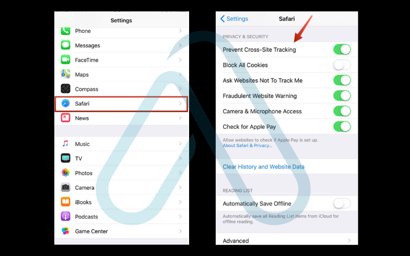 The following options in your iPhone's settings