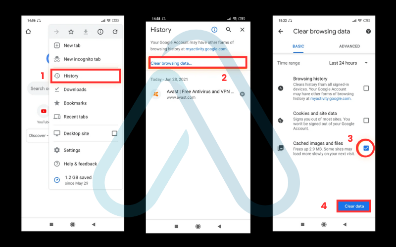 The steps to clear your browser cache on Android