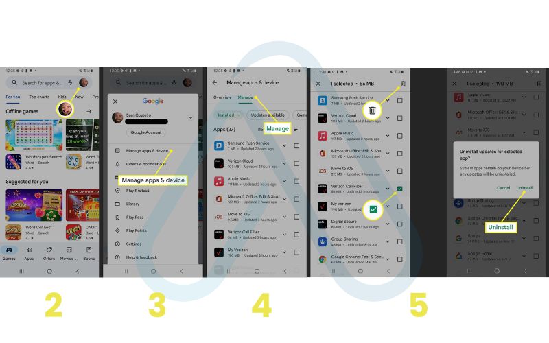 Uninstall the app via the Google Play Store Uninstall the app via the Google Play Store