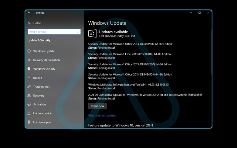 Update your system and drivers on Windows