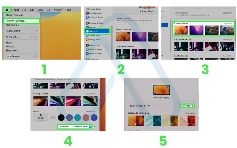 Using system settings to change your wallpaper