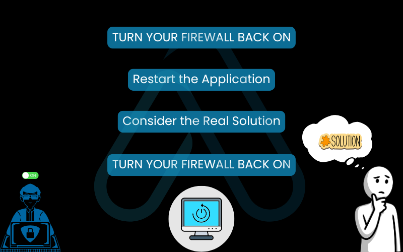 What to do after disabling the firewall What to do after disabling the firewall